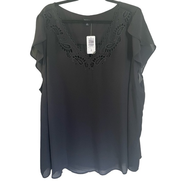 Torrid Georgette Embroidered V-Neck Tulip Short sleeve - Picture 5 of 12